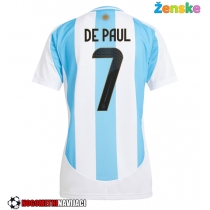 Ženske Nogometnih dresov Argentina Rodrigo De Paul #7 Domači Copa America 2024 Kratki rokavi